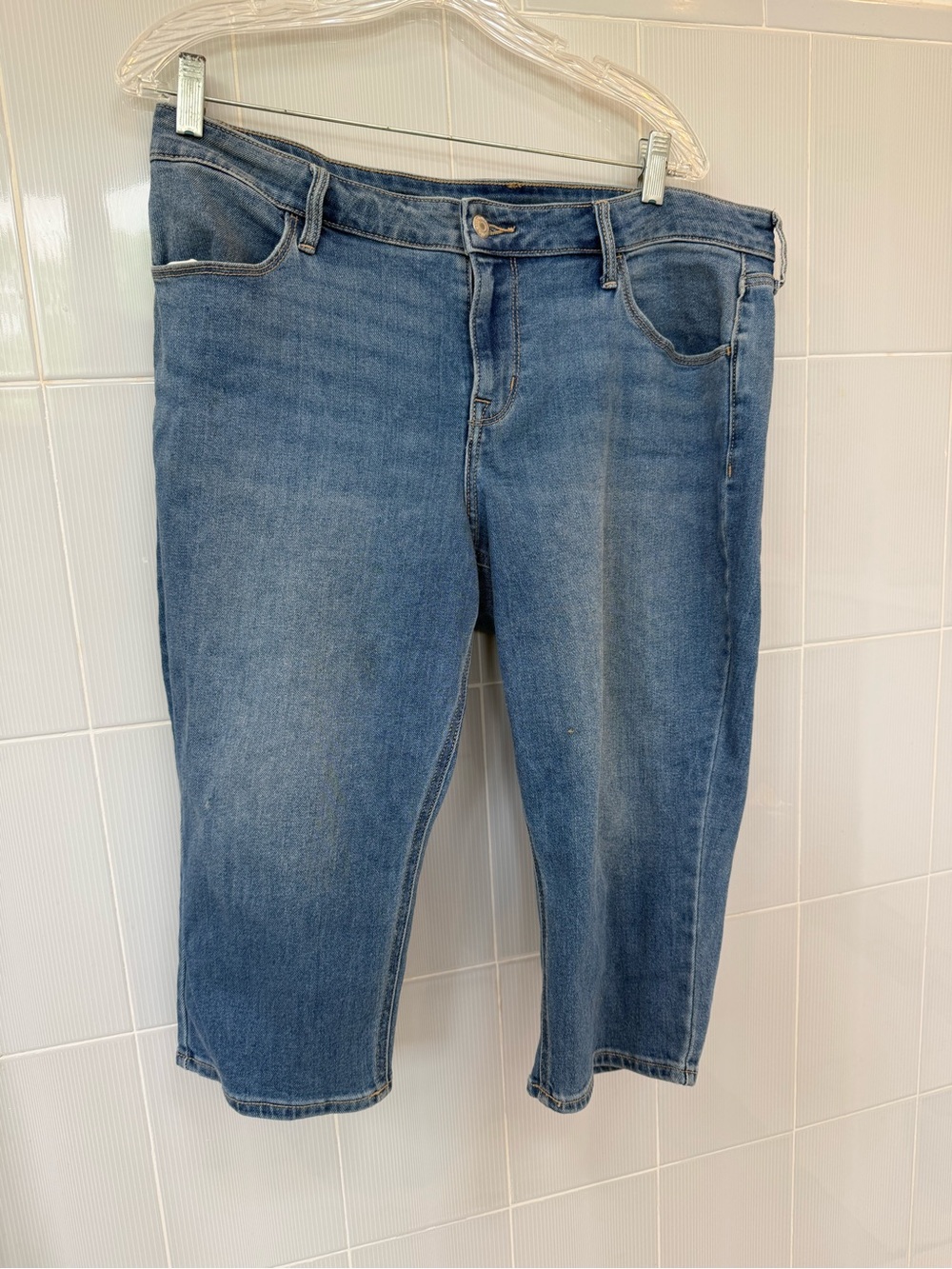 Old Navy Blue Cropped Straight-Leg Jeans